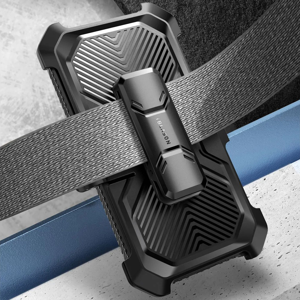 Etui pancerne z osłoną na ekran, z wbudowaną podstawką i kaburą z klipsem Supcase i-Blason Armorbox do Galaxy S23 FE 5G